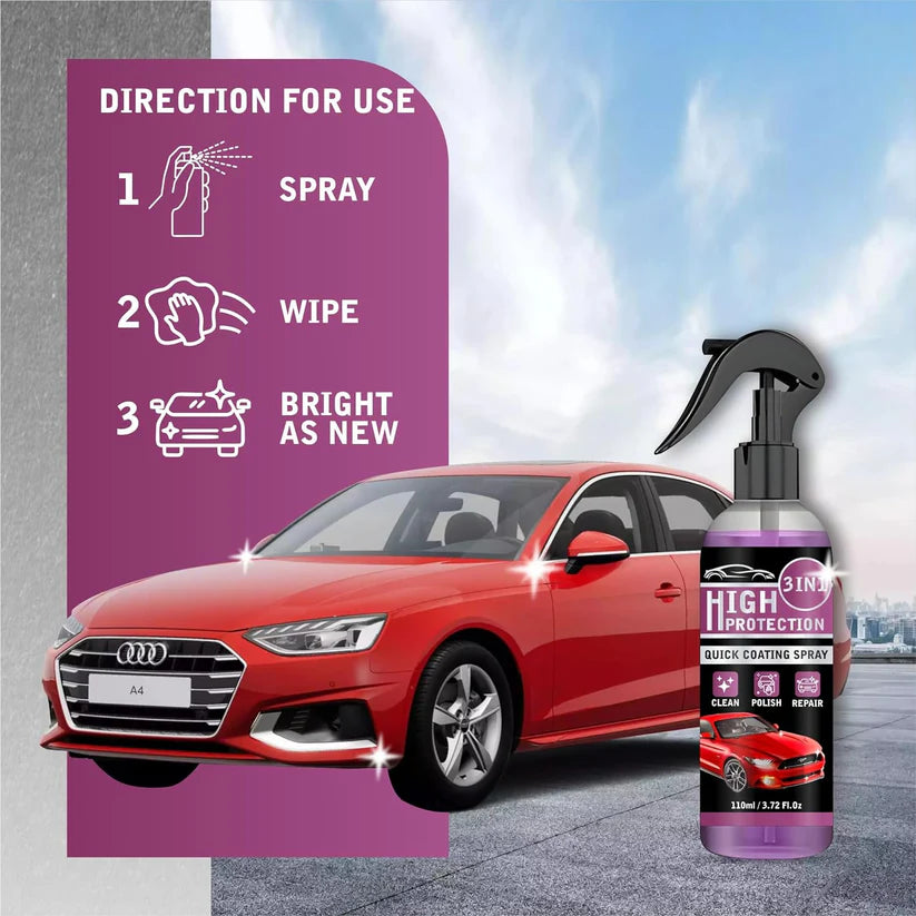 3-in-1 Car & Bike Ceramic Coating Spray – High Protection, Quick Polish & Long-Lasting Shine!